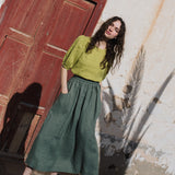 OIA gathered linen skirt