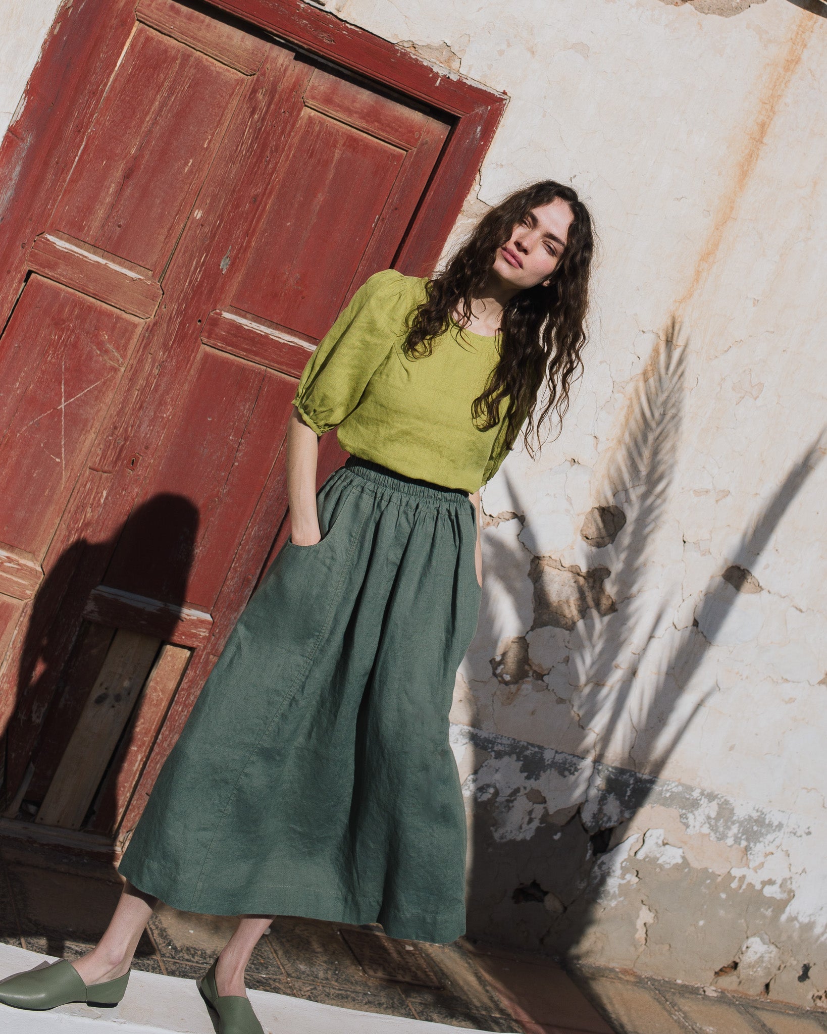 OIA gathered linen skirt - notperfectlinen
