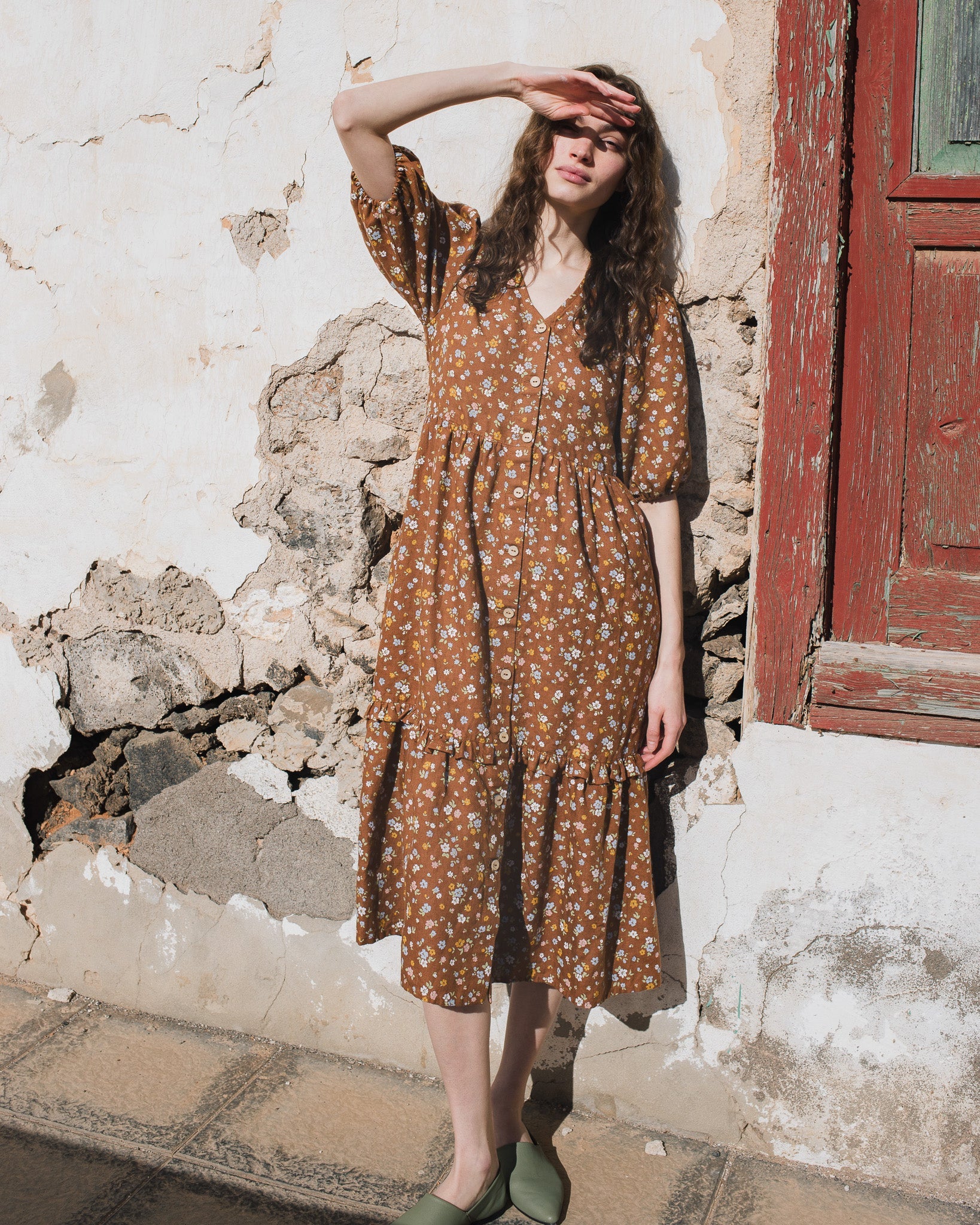 ELYSIAN V-neck linen dress - notperfectlinen