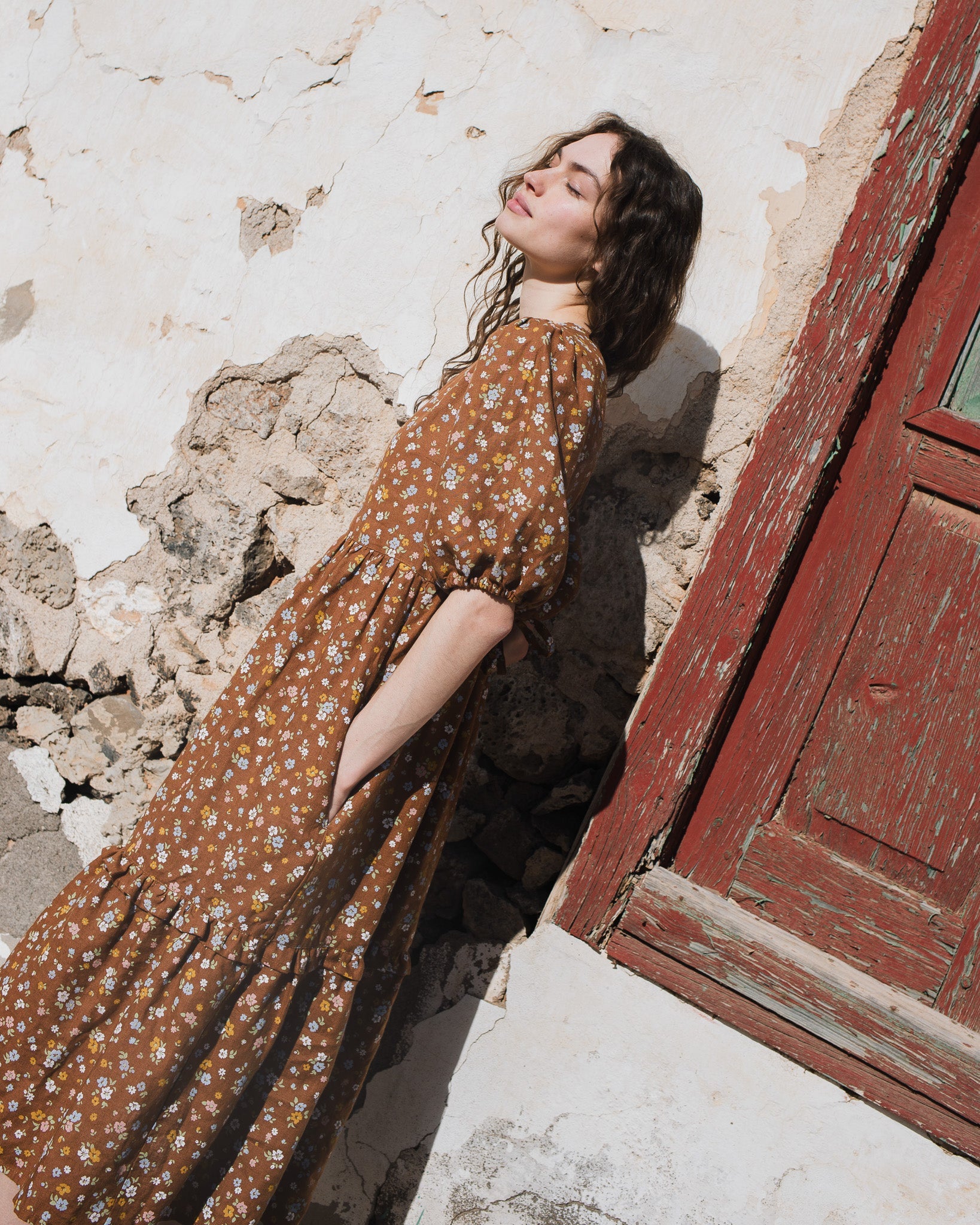 ELYSIAN V-neck linen dress - notperfectlinen