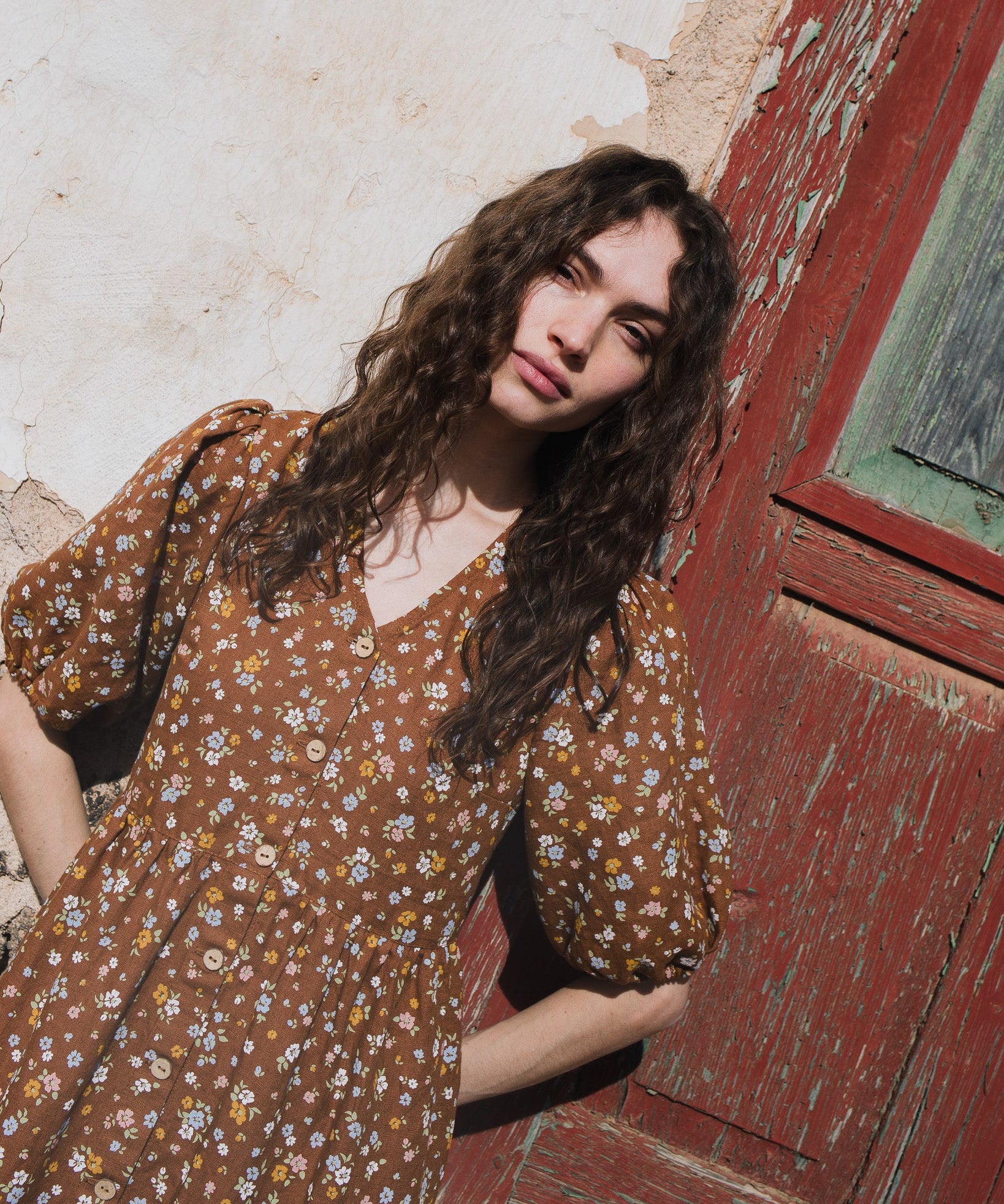 ELYSIAN V-neck linen dress - notperfectlinen