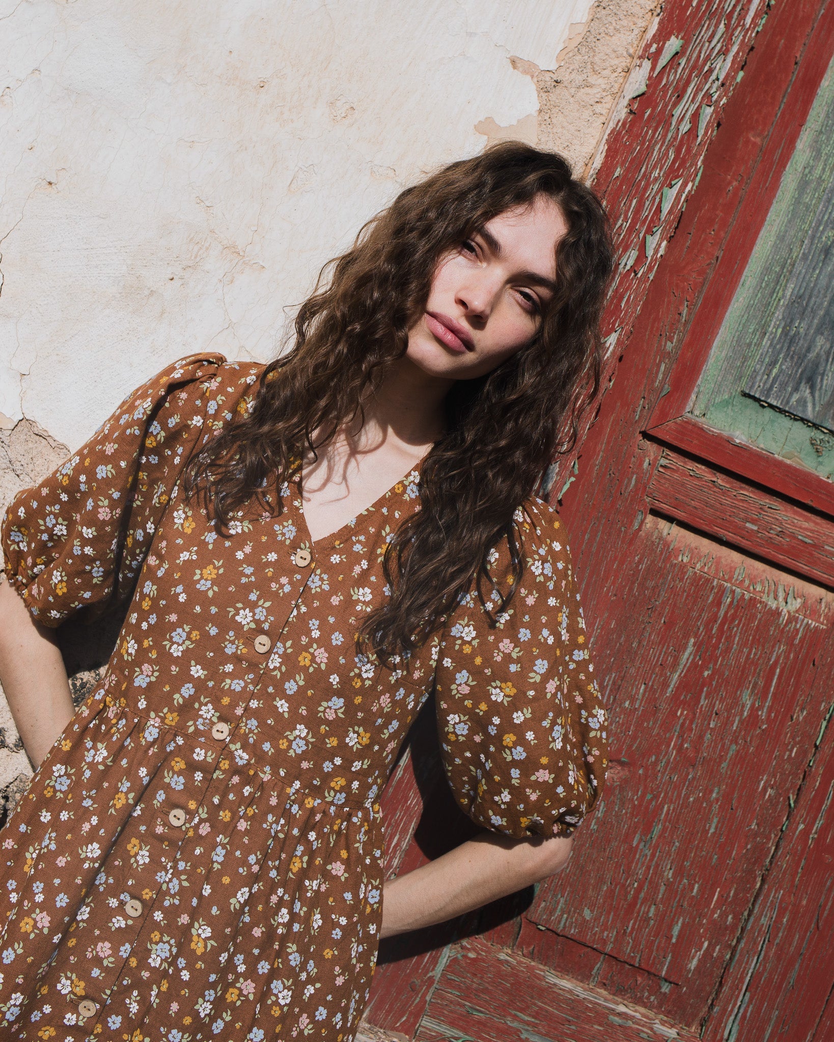 ELYSIAN V-neck linen dress - notperfectlinen