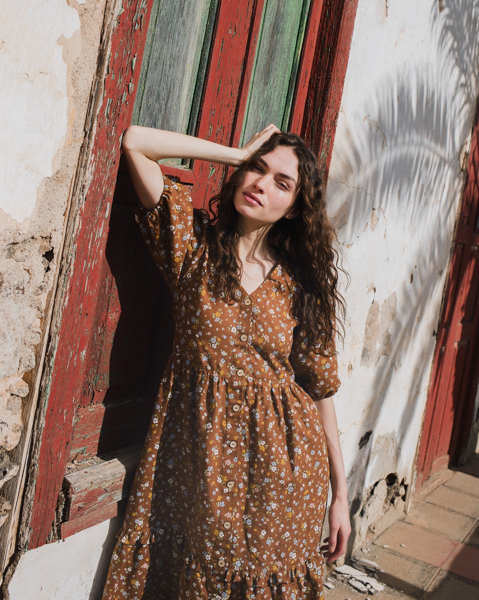 ELYSIAN V-neck linen dress - notperfectlinen