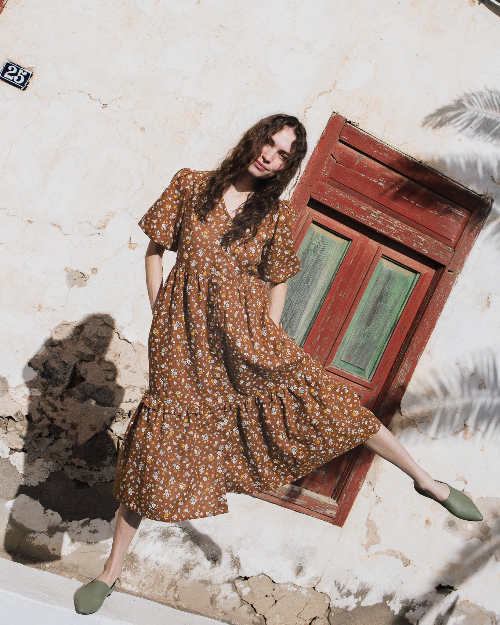 ELYSIAN V-neck linen dress - notperfectlinen