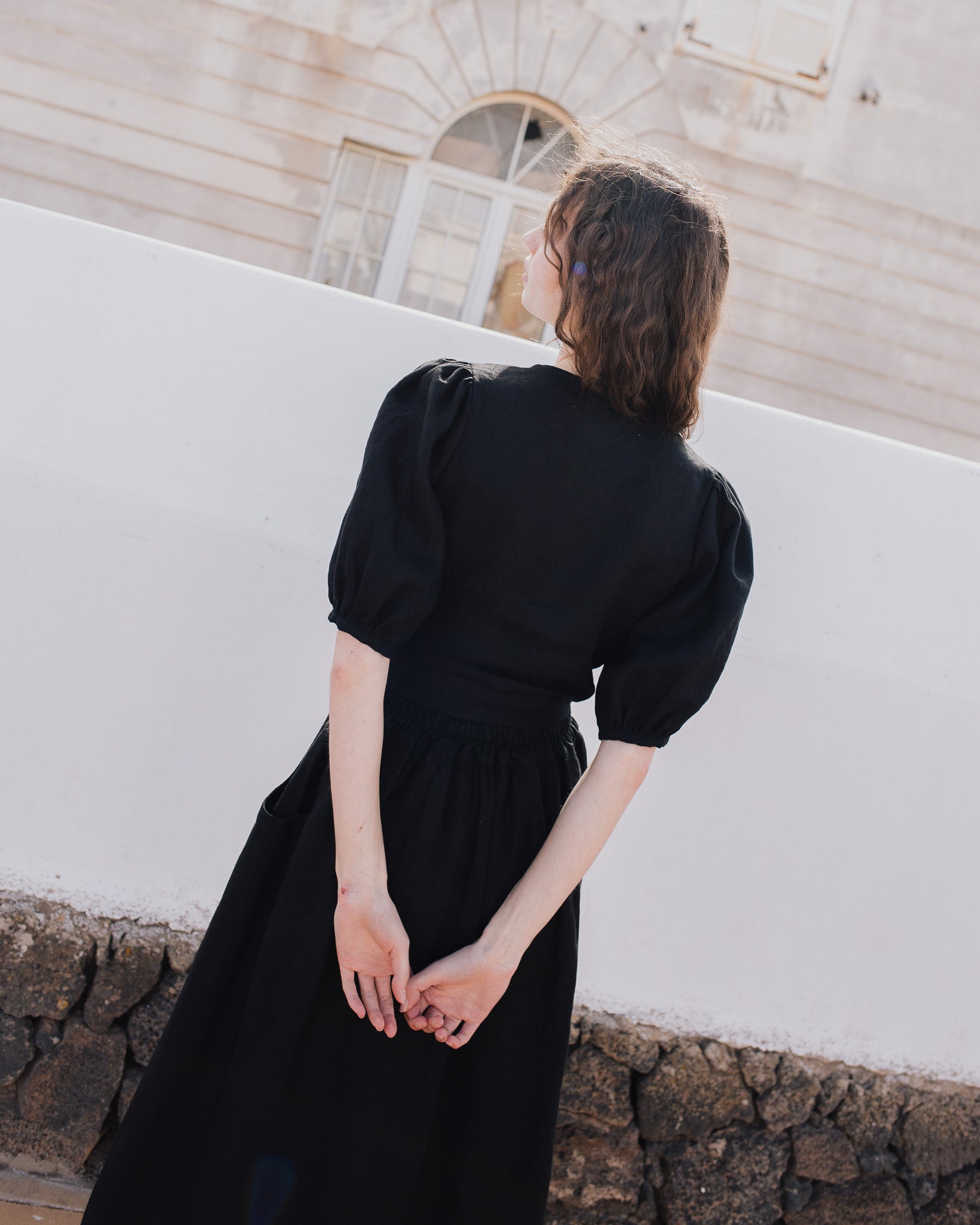 ELLA knot front button shirt linen - notperfectlinen