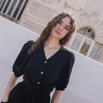 ELLA knot front button shirt linen - notperfectlinen