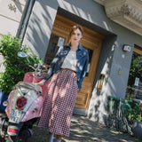 SION gathered linen skirt