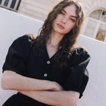 ELLA knot front button shirt linen - notperfectlinen