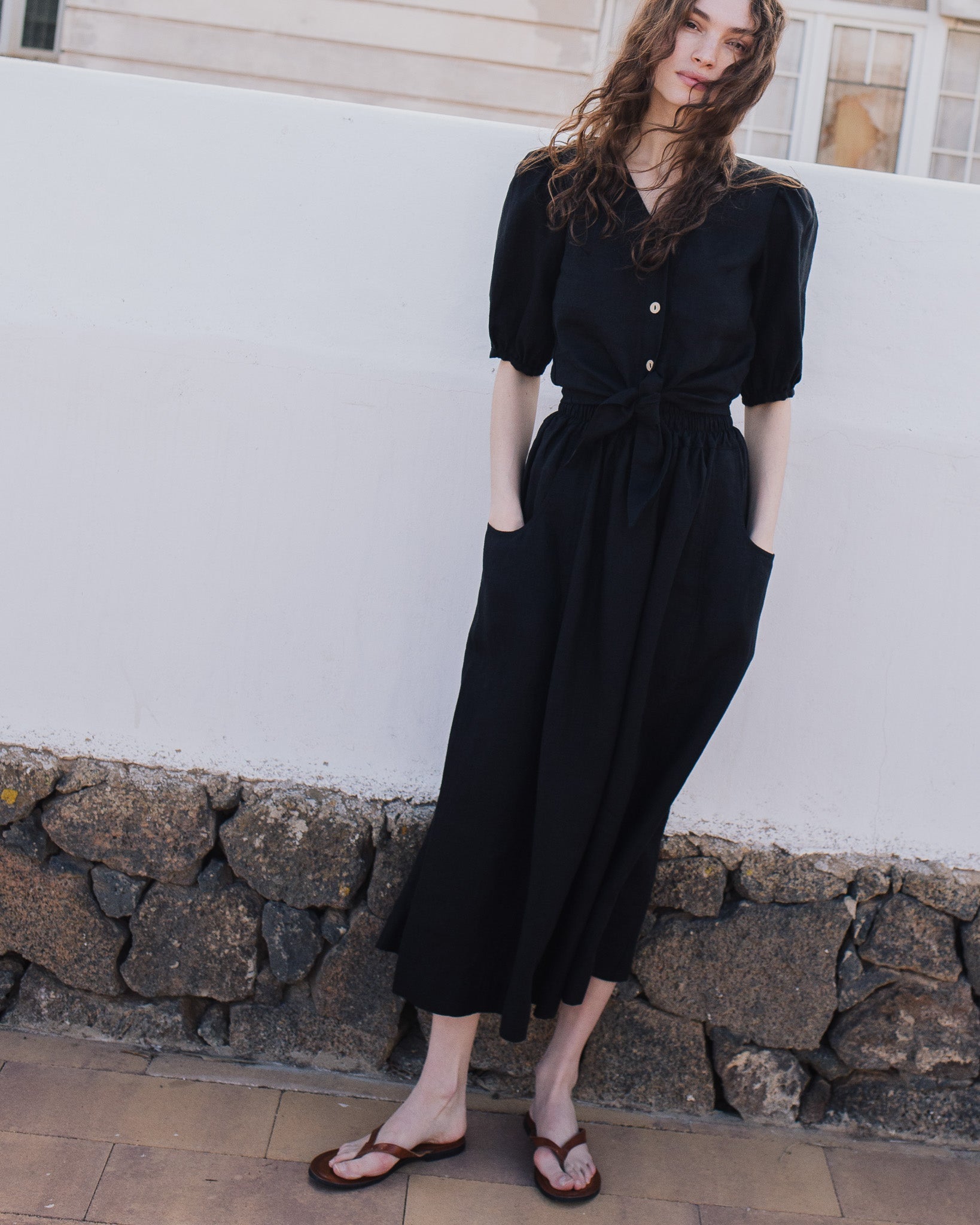 OIA gathered linen skirt - notperfectlinen