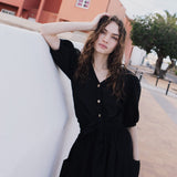 ELLA knot front button shirt linen - notperfectlinen