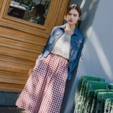 R: SION gathered linen skirt (Color: Cream; Size: S)
