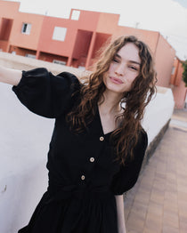 ELLA knot front button shirt linen - notperfectlinen