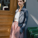 SION gathered linen skirt