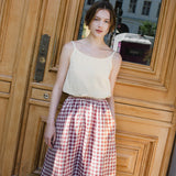 SION gathered linen skirt
