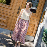 SION gathered linen skirt