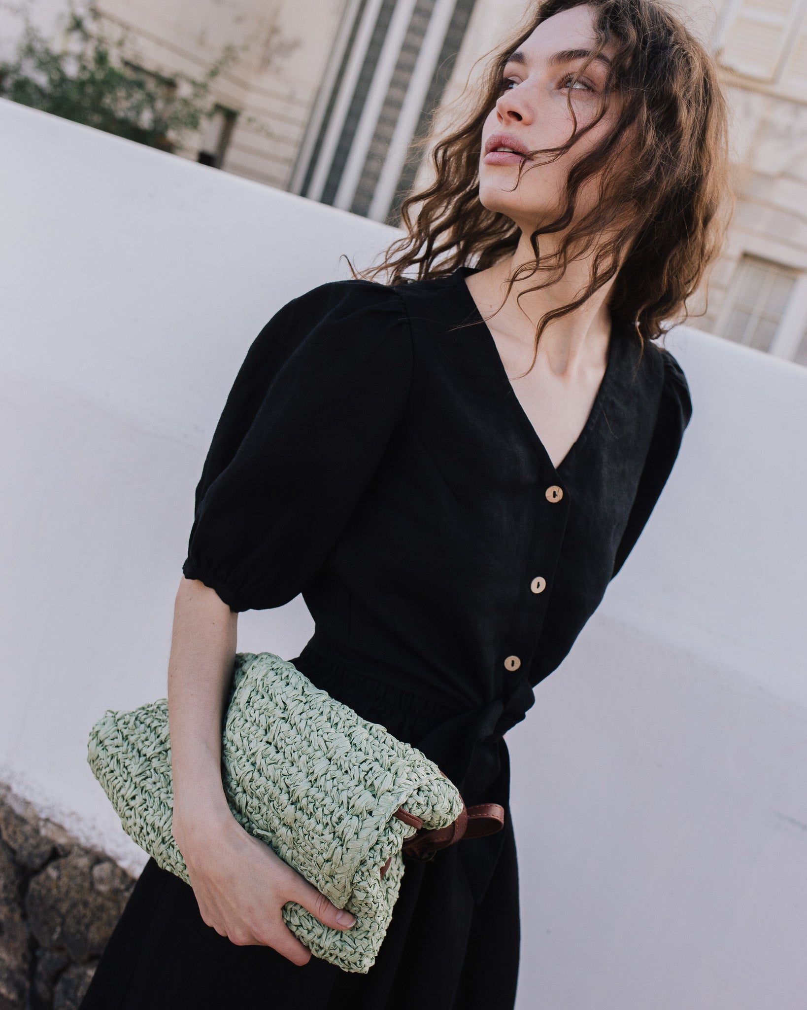 ELLA knot front button shirt linen - notperfectlinen