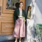 SION gathered linen skirt