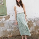 ANJALI two-tier linen skirt