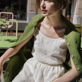 LIVORNO-2 oversized linen collar shirt