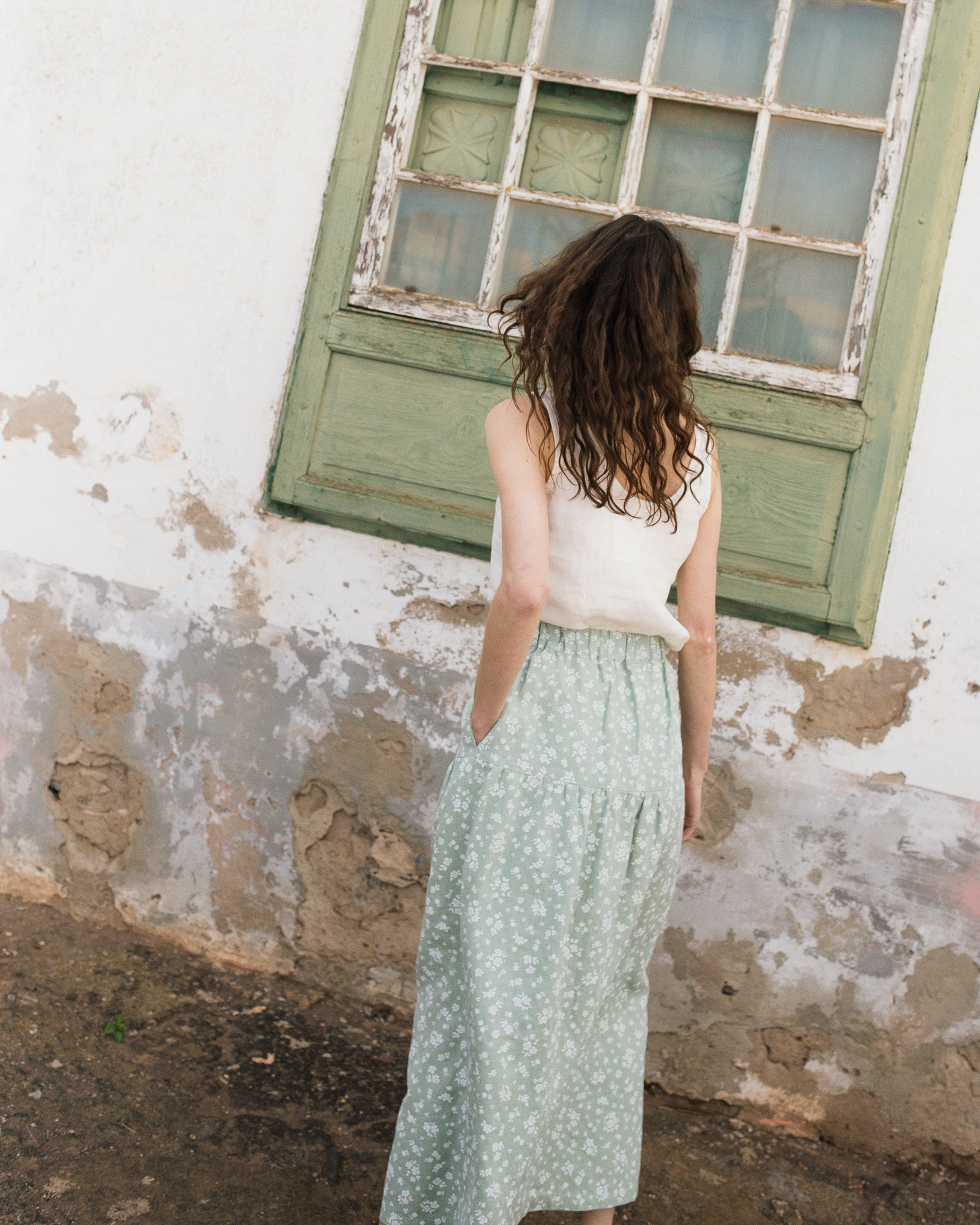 ANJALI two-tier linen skirt - notperfectlinen