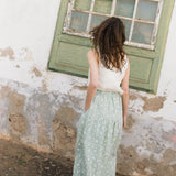 ANJALI two-tier linen skirt