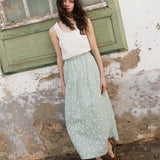 ANJALI two-tier linen skirt