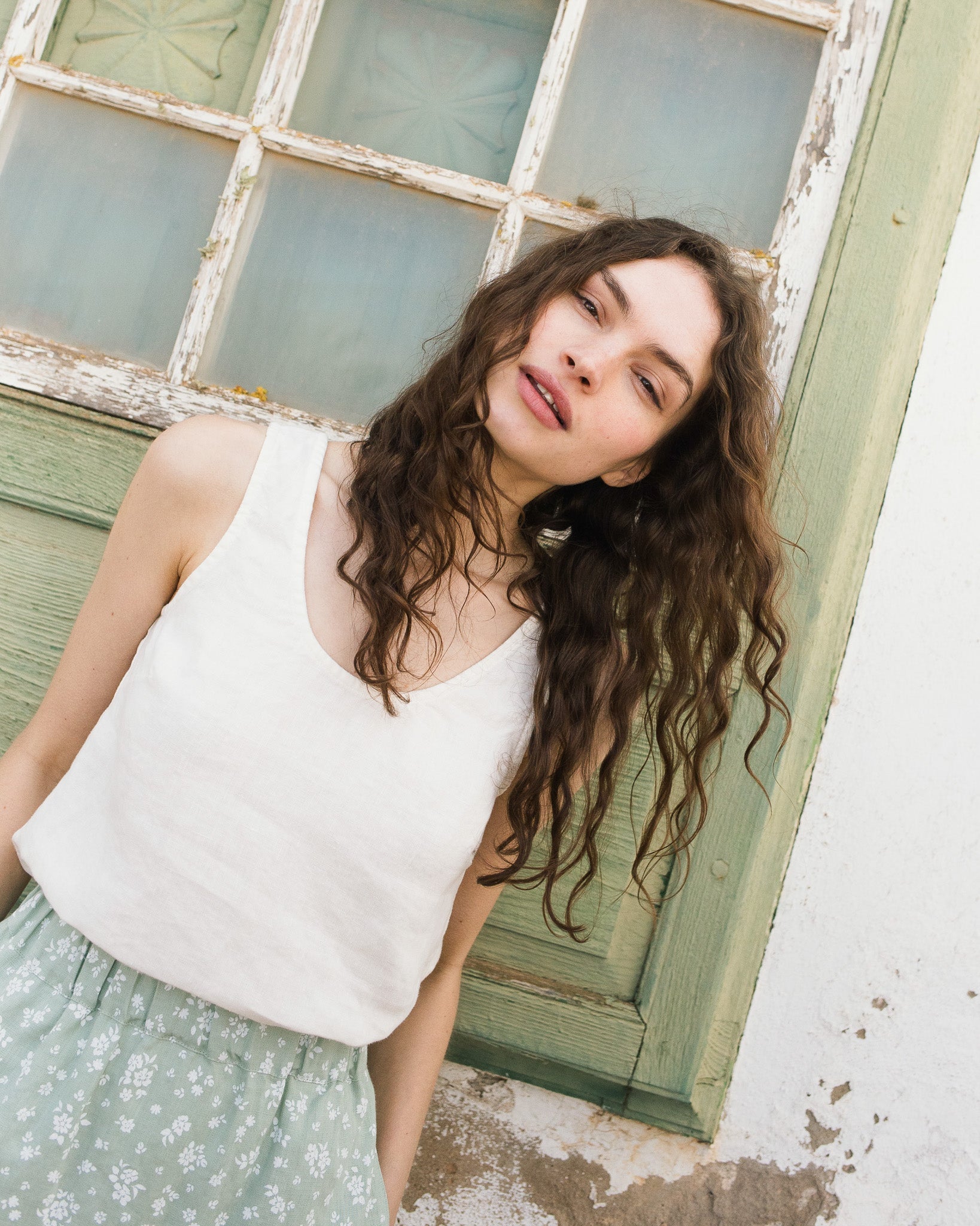 ANJALI two-tier linen skirt - notperfectlinen