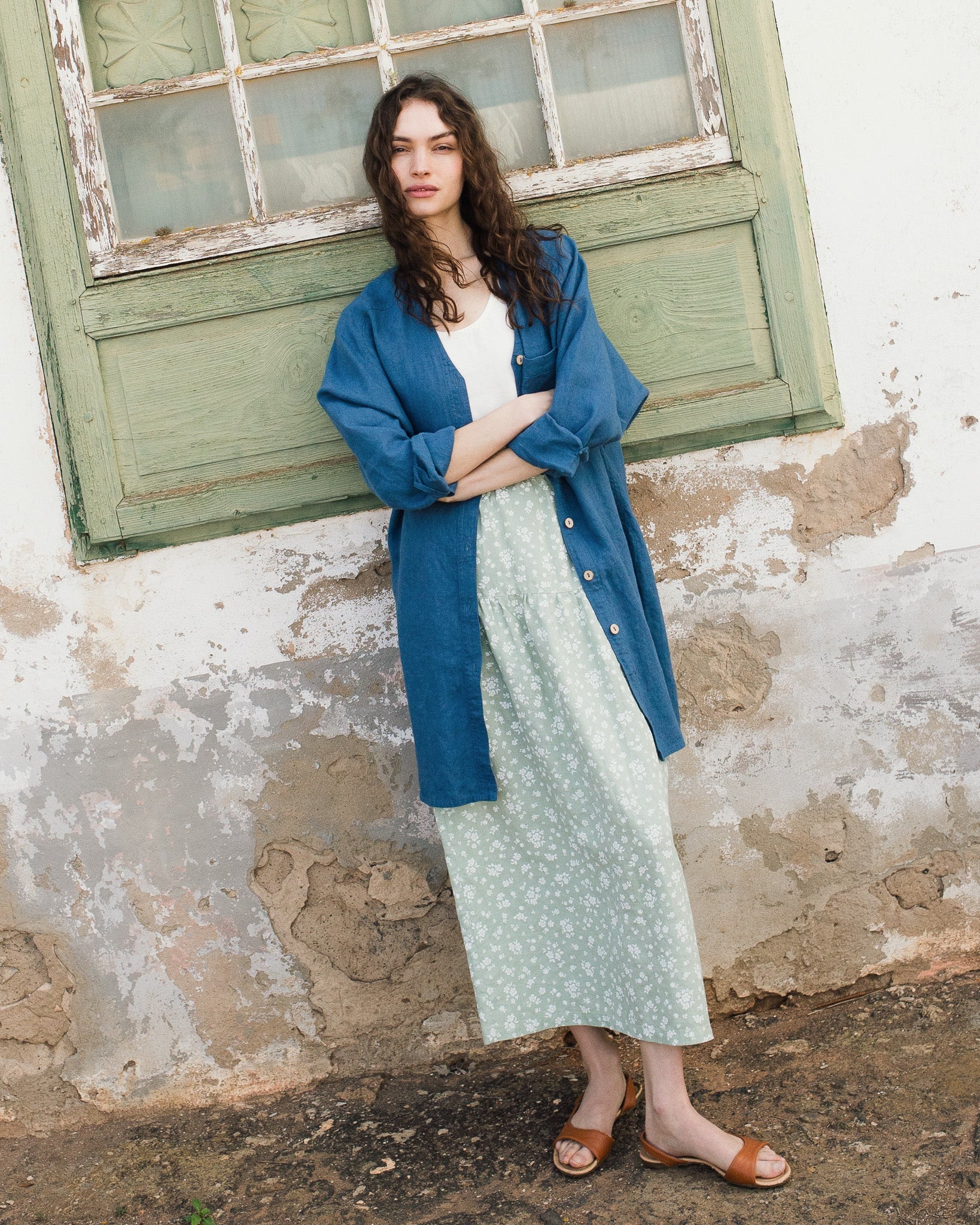 ANJALI two-tier linen skirt - notperfectlinen