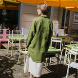 LIVORNO-2 oversized linen collar shirt