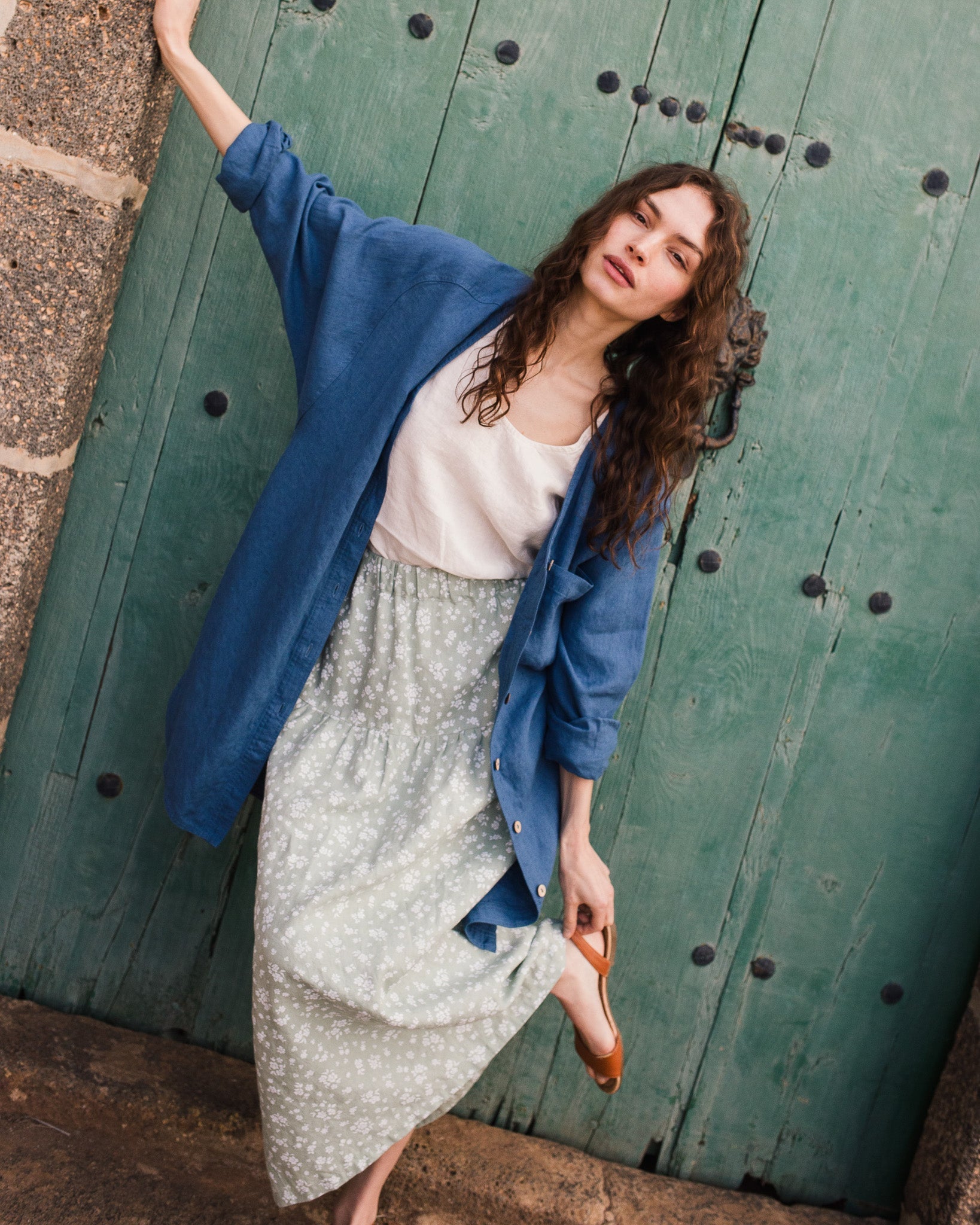 ANJALI two-tier linen skirt - notperfectlinen