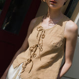 MIJAS bow tie linen blouse