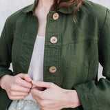 HELSINKI button down linen jacket - notperfectlinen
