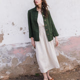 SION gathered linen skirt