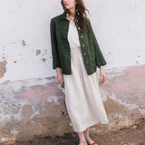 SION gathered linen skirt