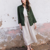 SION gathered linen skirt