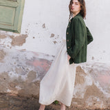 SION gathered linen skirt