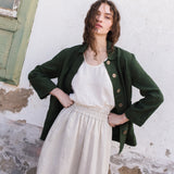 SION gathered linen skirt