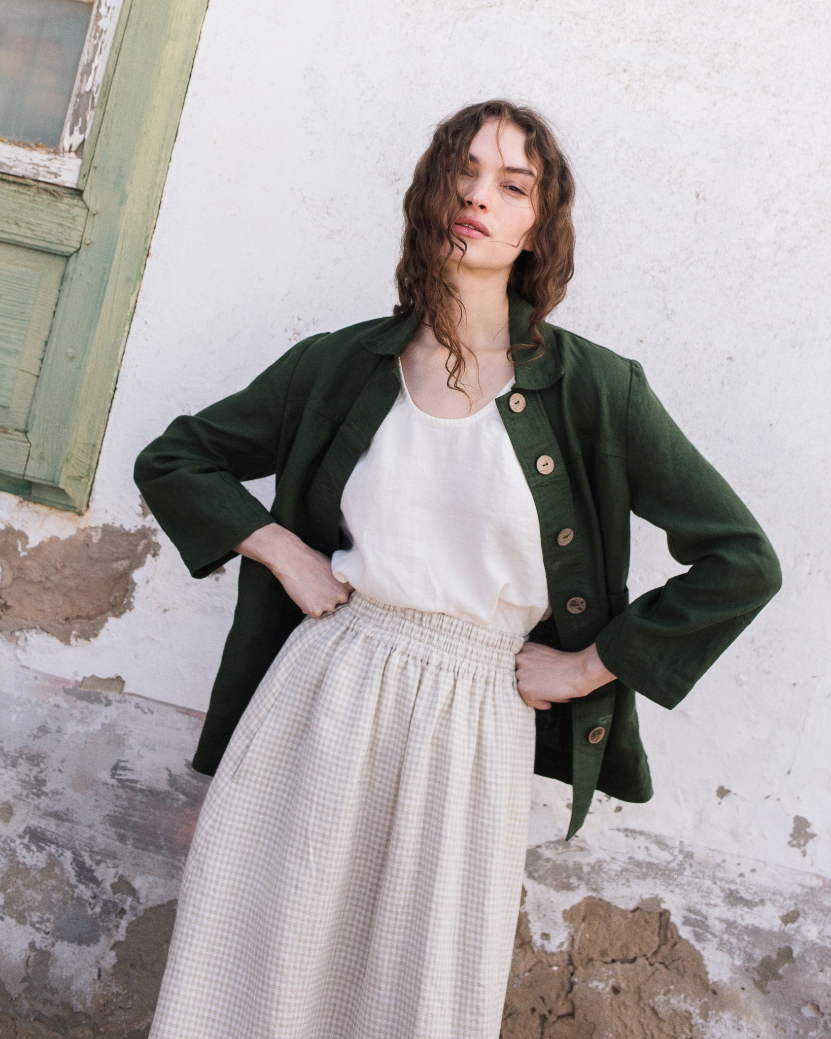 SION gathered linen skirt - notPERFECTLINEN