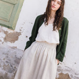 SION gathered linen skirt