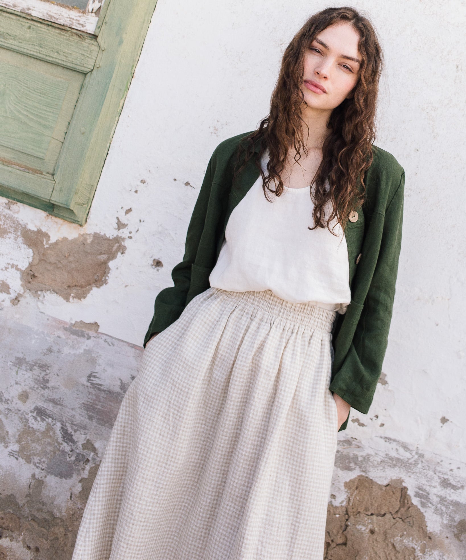 SION gathered linen skirt - notPERFECTLINEN