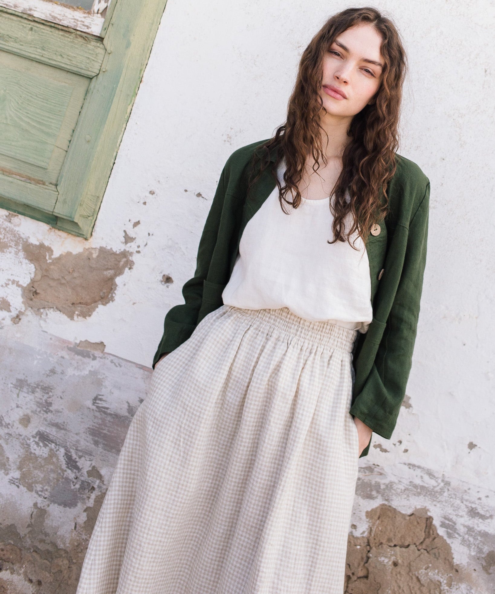 SION gathered linen skirt - notPERFECTLINEN