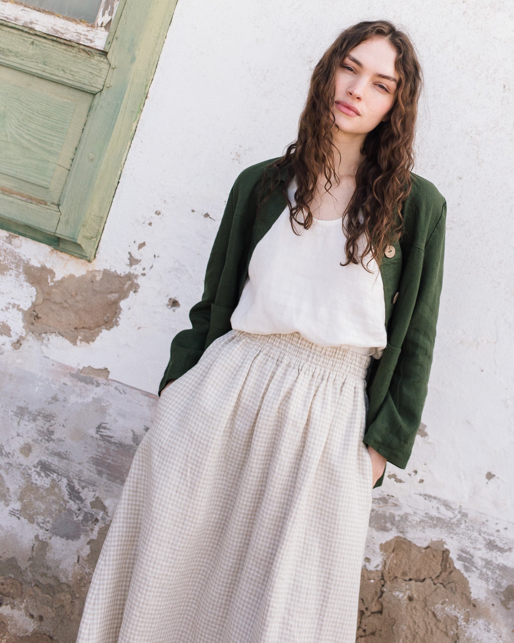 SION gathered linen skirt - notPERFECTLINEN
