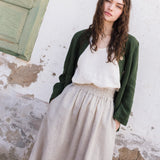 SION gathered linen skirt