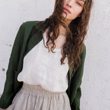 SION gathered linen skirt