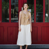SION gathered linen skirt
