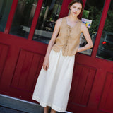 MIJAS bow tie linen blouse