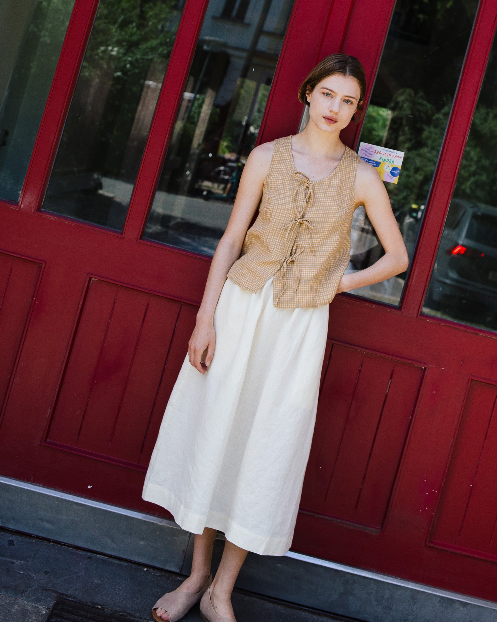 Linen Skirt with Pockets and Button Front MARSEILLE – not PERFECT
