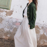 SION gathered linen skirt