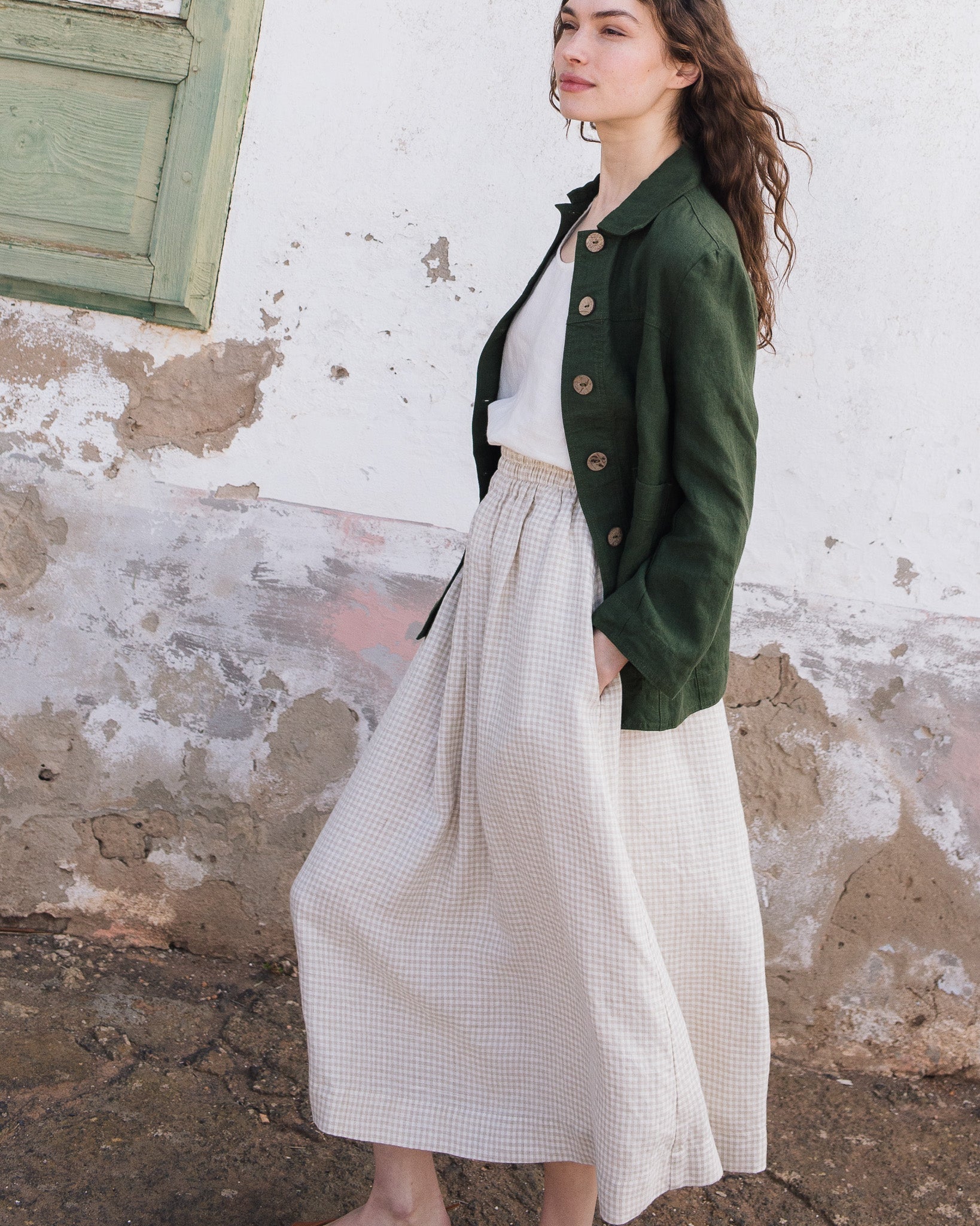 SION gathered linen skirt - notPERFECTLINEN