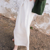 SION gathered linen skirt